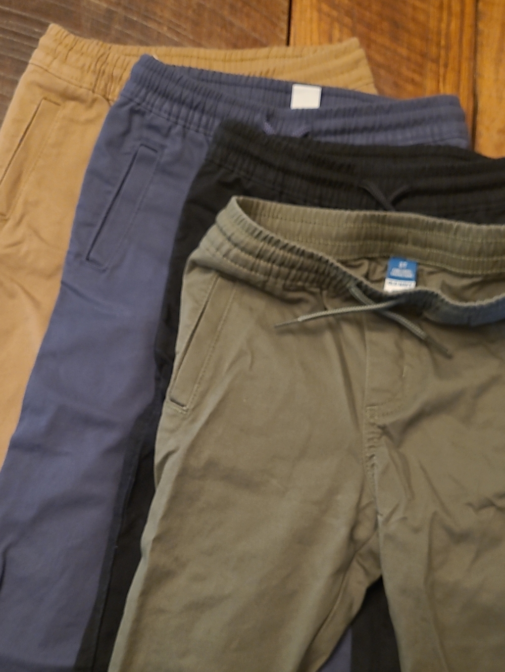 Old Navy Olive, Black, Blue And Tan Elastic-Waist Joggers